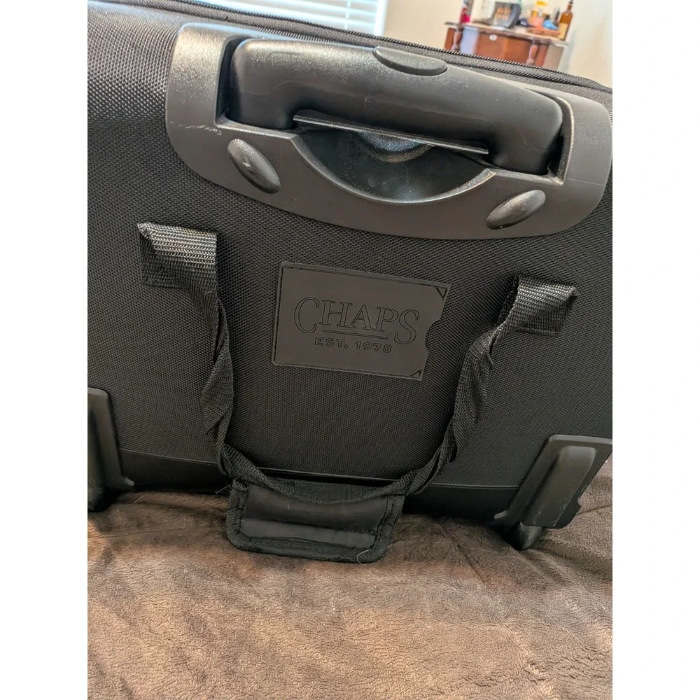 Chaps‎ Black Rolling Laptop Briefcase Ballistic Nylon Travel Business Bag